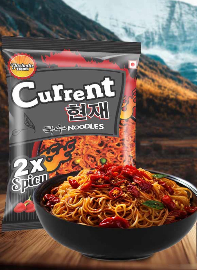 Current 2x Spicy Noodles, 5 Packs